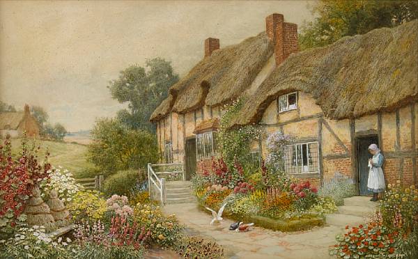 Appraisal: Arthur Claude Strachan British - An English country garden with