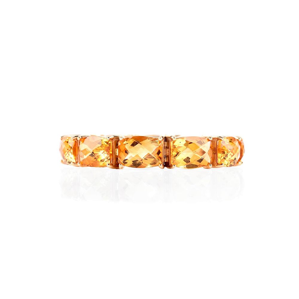 Appraisal: Citrine and K Gold Bracelet Criss Cross Cut Citrine and