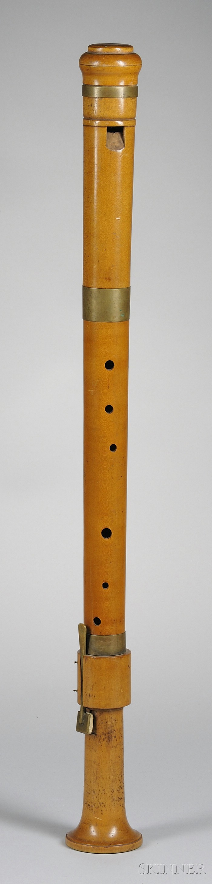 Appraisal: Baroque Bass Recorder Peter Harlan Markneukirchen stamped PETER HARLAN MARKEUKIRCHEN