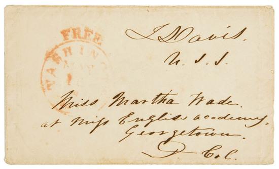 Appraisal: CIVIL WAR - DAVIS Jefferson Franking signature J Davis USS