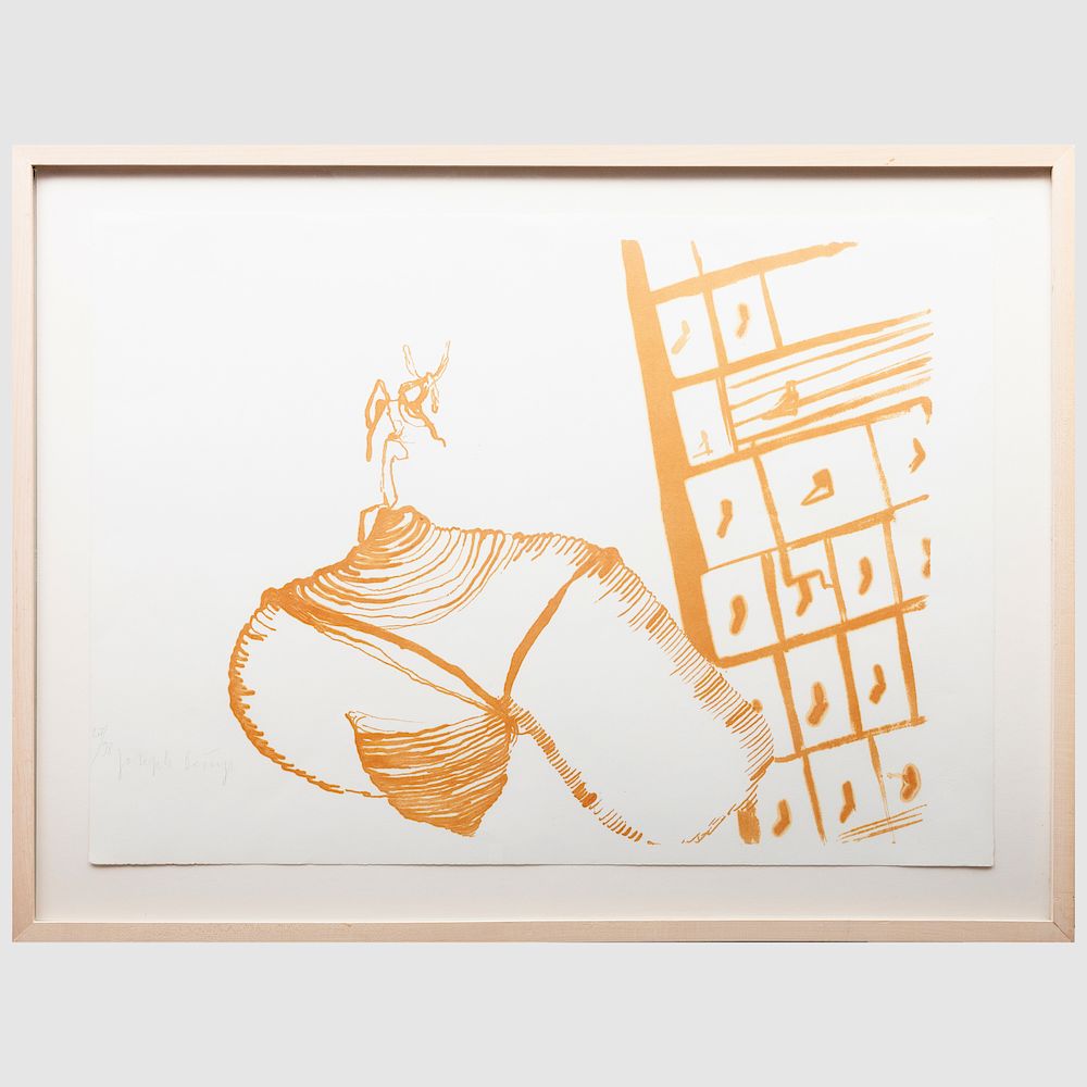 Appraisal: Joseph Beuys - Untitled from Trace I Lithograph in brown