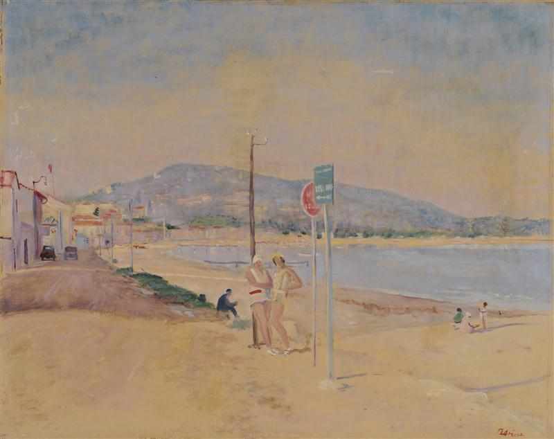 Appraisal: LUCIEN ADRION FRENCH - BEACH SCENE Oil on canvas signed