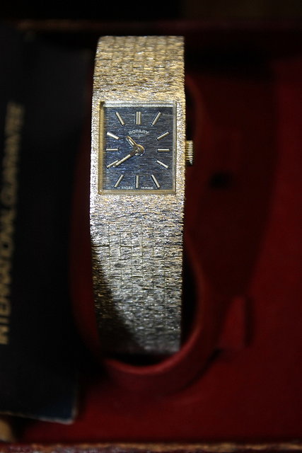 Appraisal: A ROTARY LADY'S WRIST WATCH with blue enamel dial in