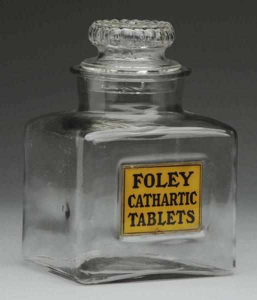 Appraisal: Foley Cathartic Tablets Apothecary Jar Reverse-on-glass label Unique shape Condition