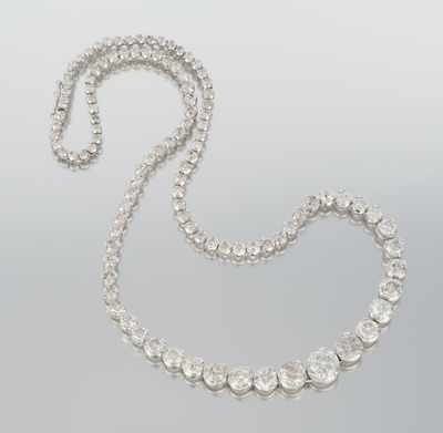 Appraisal: A Ladies' Carat Diamond Riviere Necklace k white gold riviere