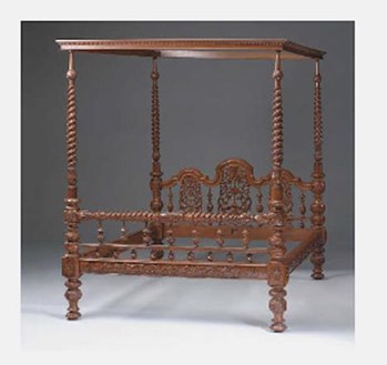 Appraisal: A th century Anglo Indian hardwood four poster bed with