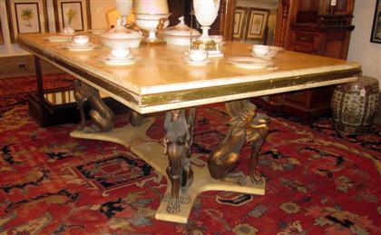 Appraisal: Baroque style cream painted dining table th century