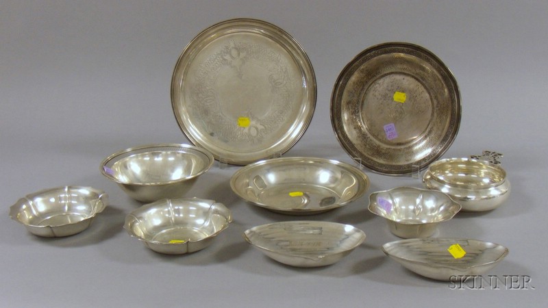 Appraisal: Ten Sterling Serving Table Items a Wm B Durgin Co