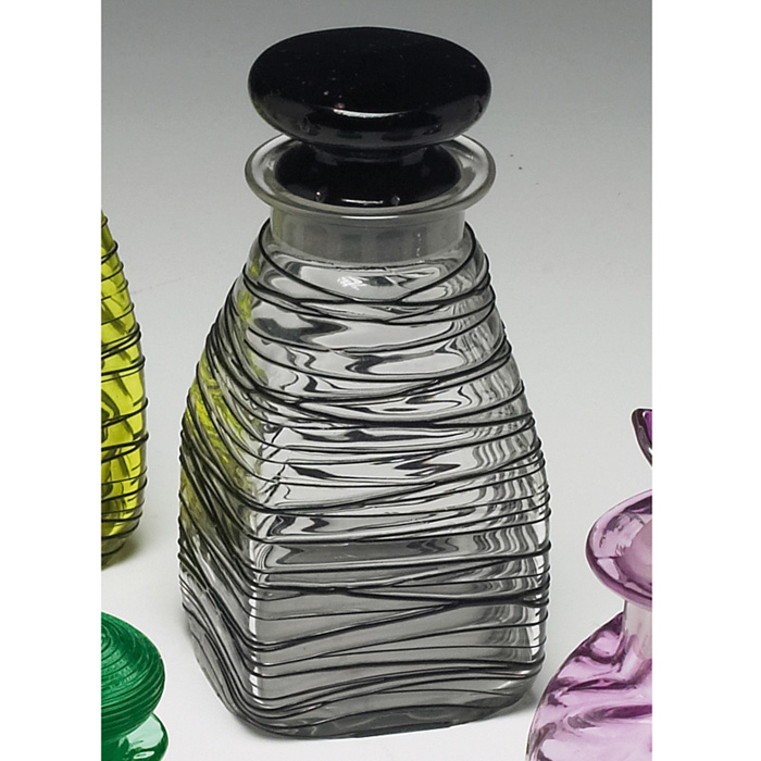 Appraisal: Steuben perfume bottle and stopper clear with applied black horizontal