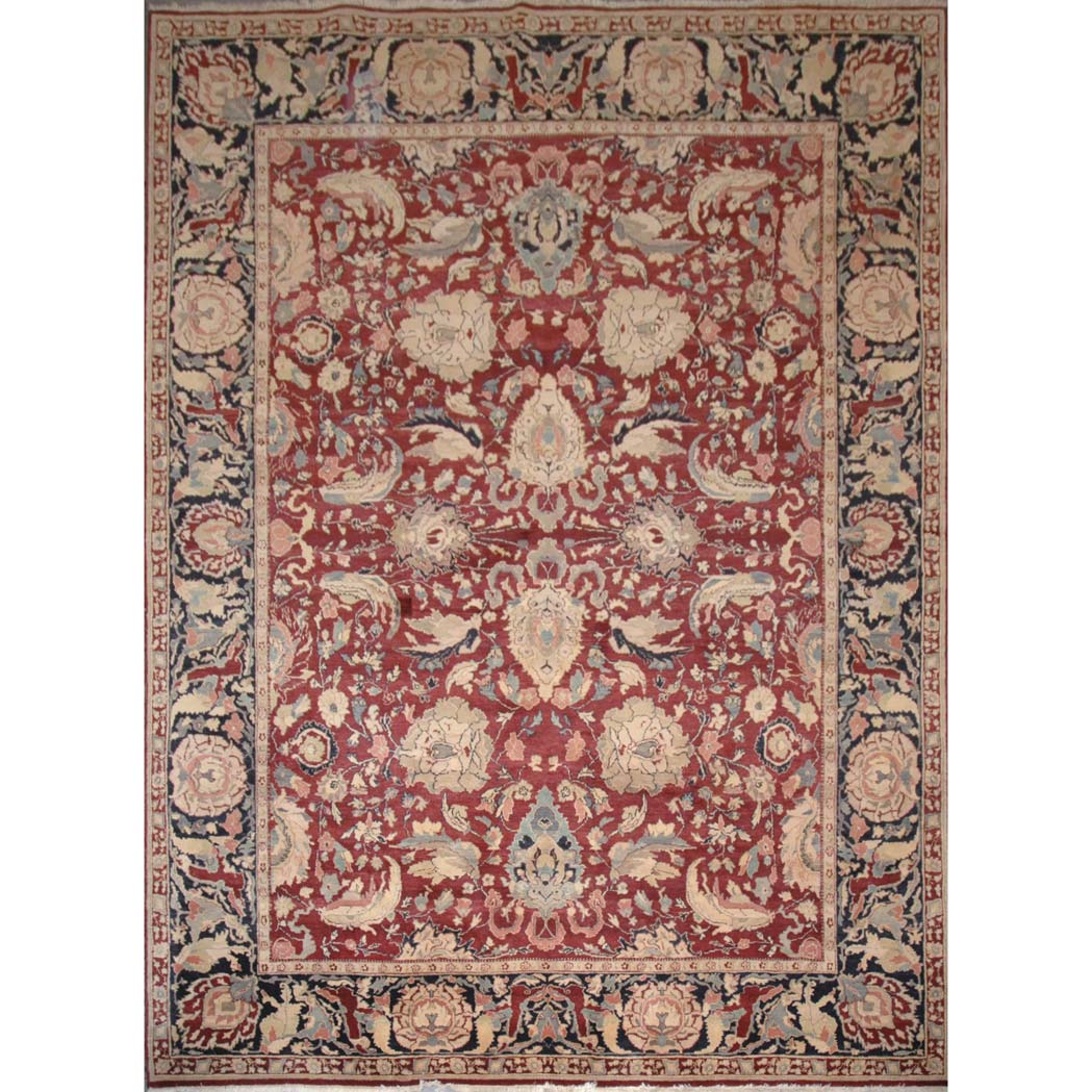 Appraisal: Aora Carpet India contemporary The crimson field with an allover