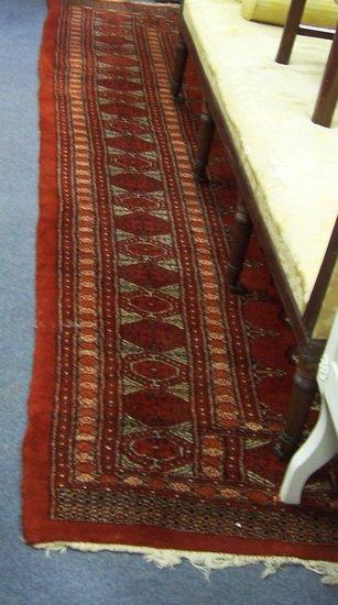 Appraisal: A Saryk Turkoman carpet the central field with elephant foot