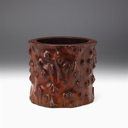 Appraisal: Very fine and large huanghuali brush pot th century Of