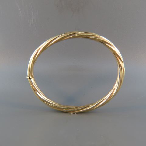 Appraisal: k Gold Bangle Bracelet twisted cable yellow gold grams