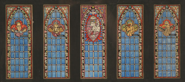 Appraisal: American th century stained glass window design of the Evangelists