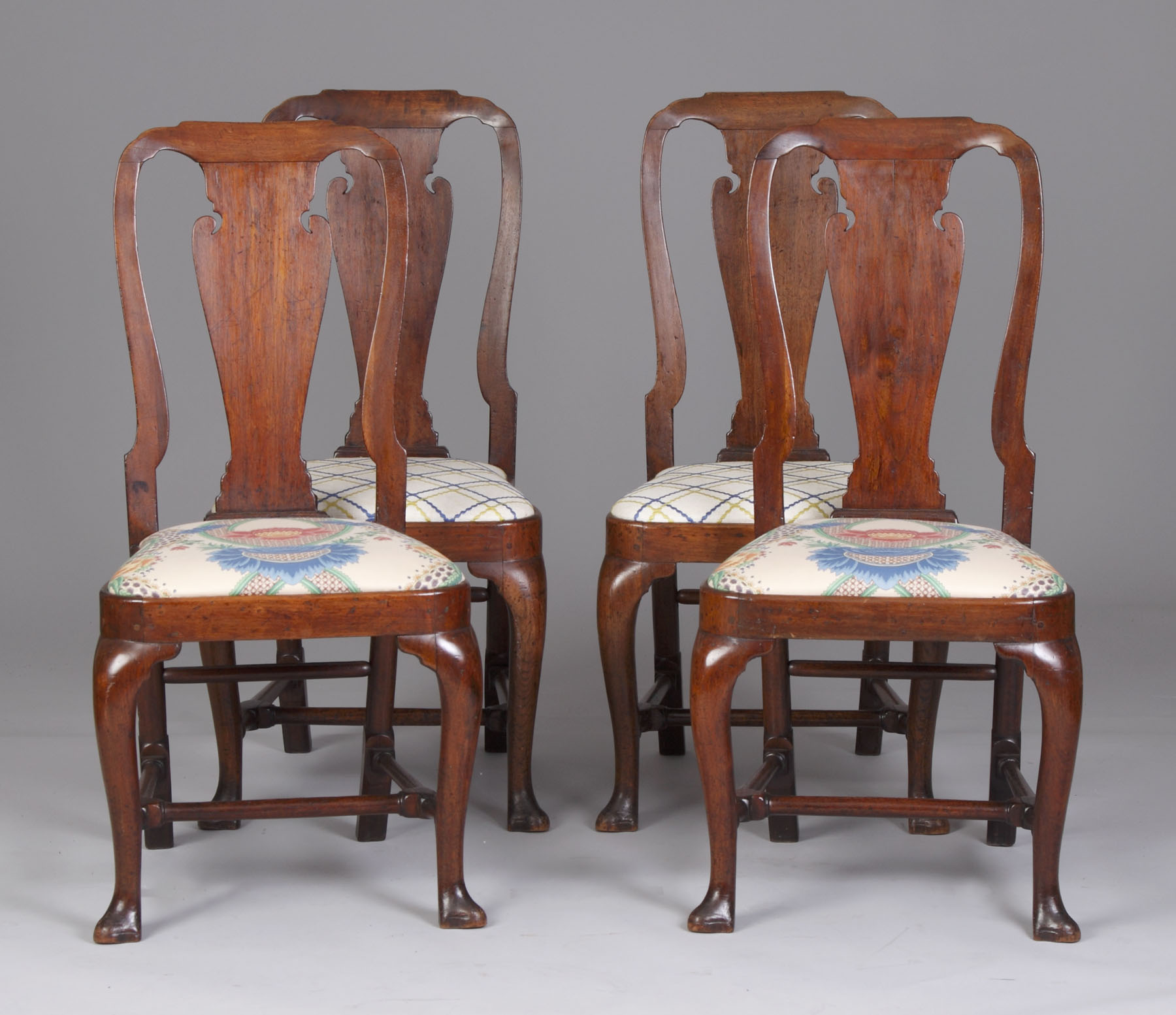 Appraisal: - th Cent Queen Anne Walnut Dining Chairs Sotheby's of