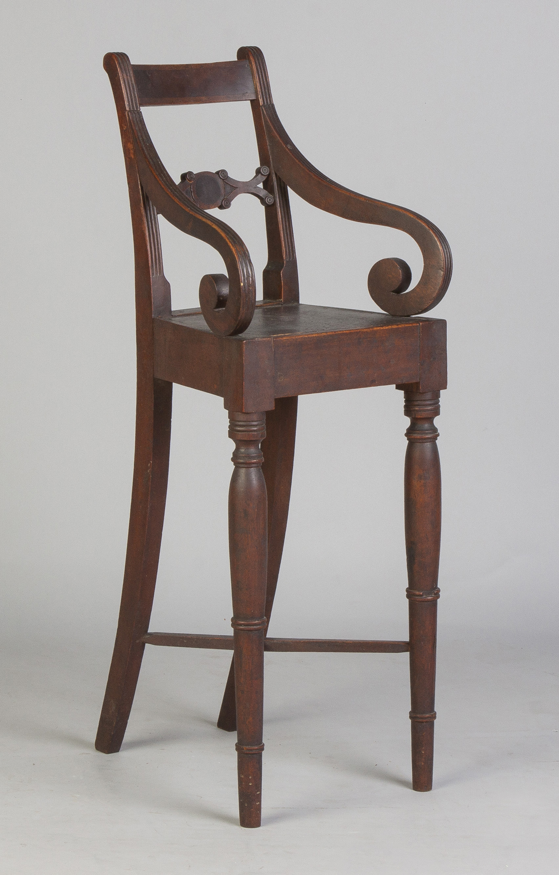 Appraisal: Sheraton PA Youth Chair Early th cent Walnut scroll reeded