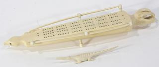 Appraisal: Alaskan Inuit bone cribbage board Alaskan Inuit bone cribbage board