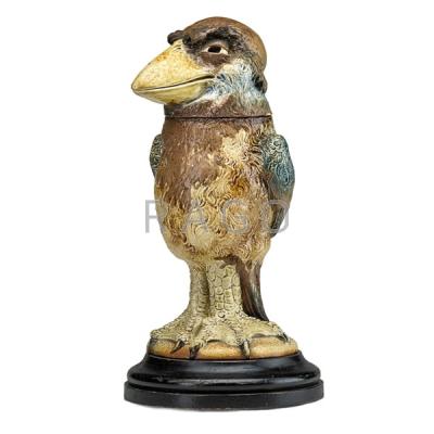 Appraisal: MARTIN BROTHERS Large bird tobacco jar Condition Report