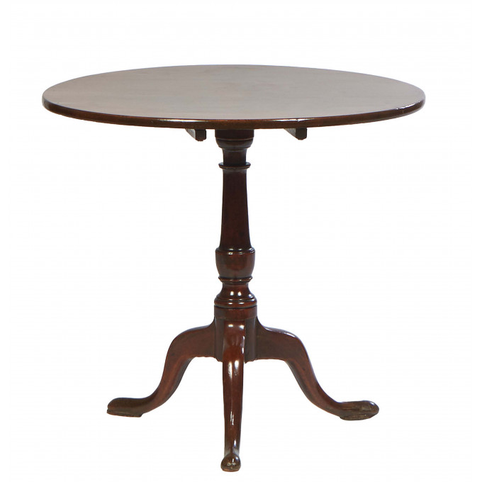 Appraisal: English Carved Mahogany Queen Anne Style Tilt Top Table th