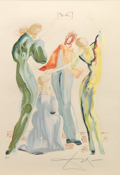 Appraisal: SALVADOR DALI SPANISH - x paper Les Servantes Divine Comedy