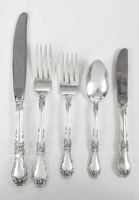 Appraisal: Wallace Royal Rose Sterling Flatware Pieces American th century including