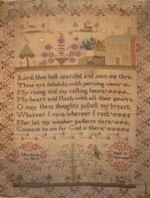 Appraisal: A William IV needlework sampler worked by Ellen Harby aged