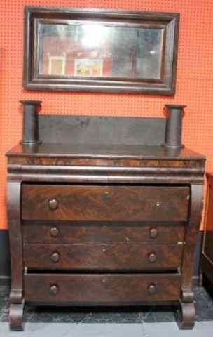 Appraisal: American Empire Chest of Drawer American mahogany drawer chest with