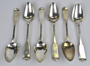 Appraisal: A set of six George III Scottish silver fiddle pattern