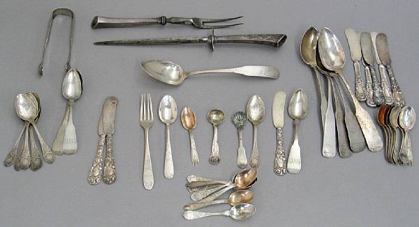 Appraisal: A group of American silver flatware Comprising Baltimore standard pair