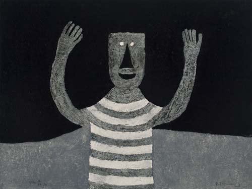 Appraisal: RUFINO TAMAYO Personaje en Fondo Negro Color etching x mm