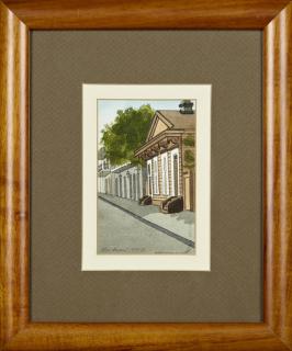 Appraisal: Gail Bryant French Quarter Street Scene watercolor framed H -