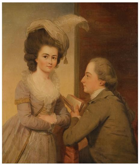 Appraisal: John Downman - A gentleman reading to a lady Oil