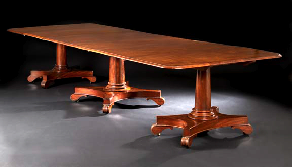 Appraisal: William IV-Style Mahogany Dining Table late th century the rounded