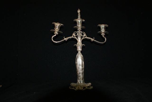 Appraisal: An Art Nouveau silver plated candelabra cm high