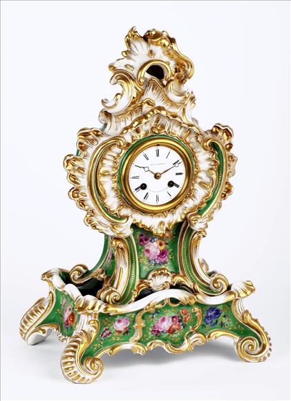 Appraisal: A French Jacob Petit Paris porcelain cased mantel clock late