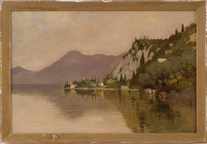 Appraisal: DAVID JOHN GUE - LAKE COMO Oil on canvas relined