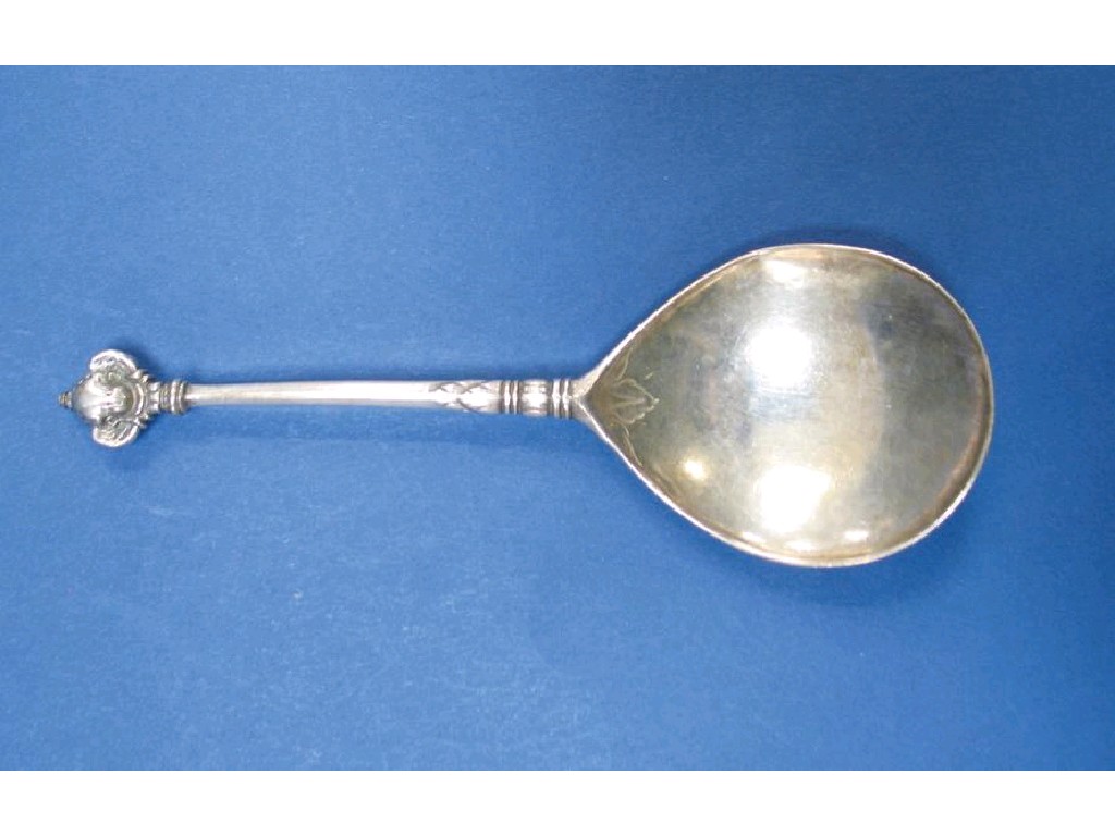 Appraisal: A SCANDINAVIAN SPOON with cherub finial the top of the