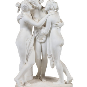 Appraisal: After Antonio Canova th Century The Three Graces carved marble