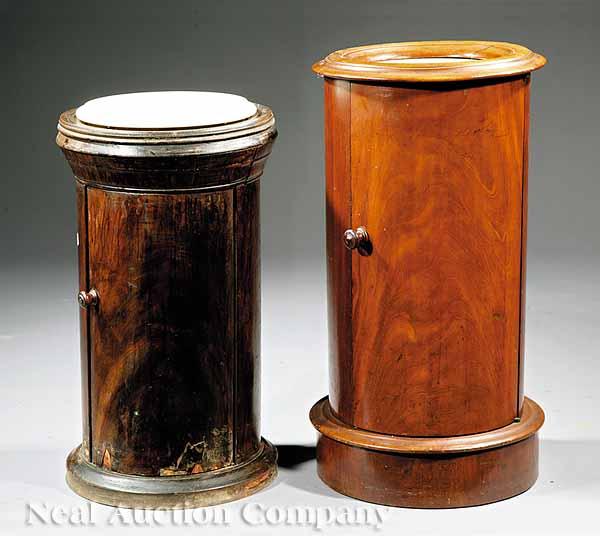 Appraisal: Two Louis Philippe Mahogany Cylinder Commodes c one having an