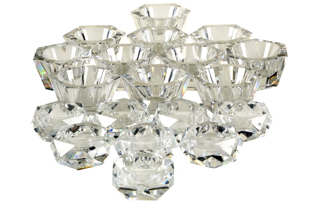 Appraisal: SET OF BACCARAT CRYSTAL SALT DISHESeach marked in two different