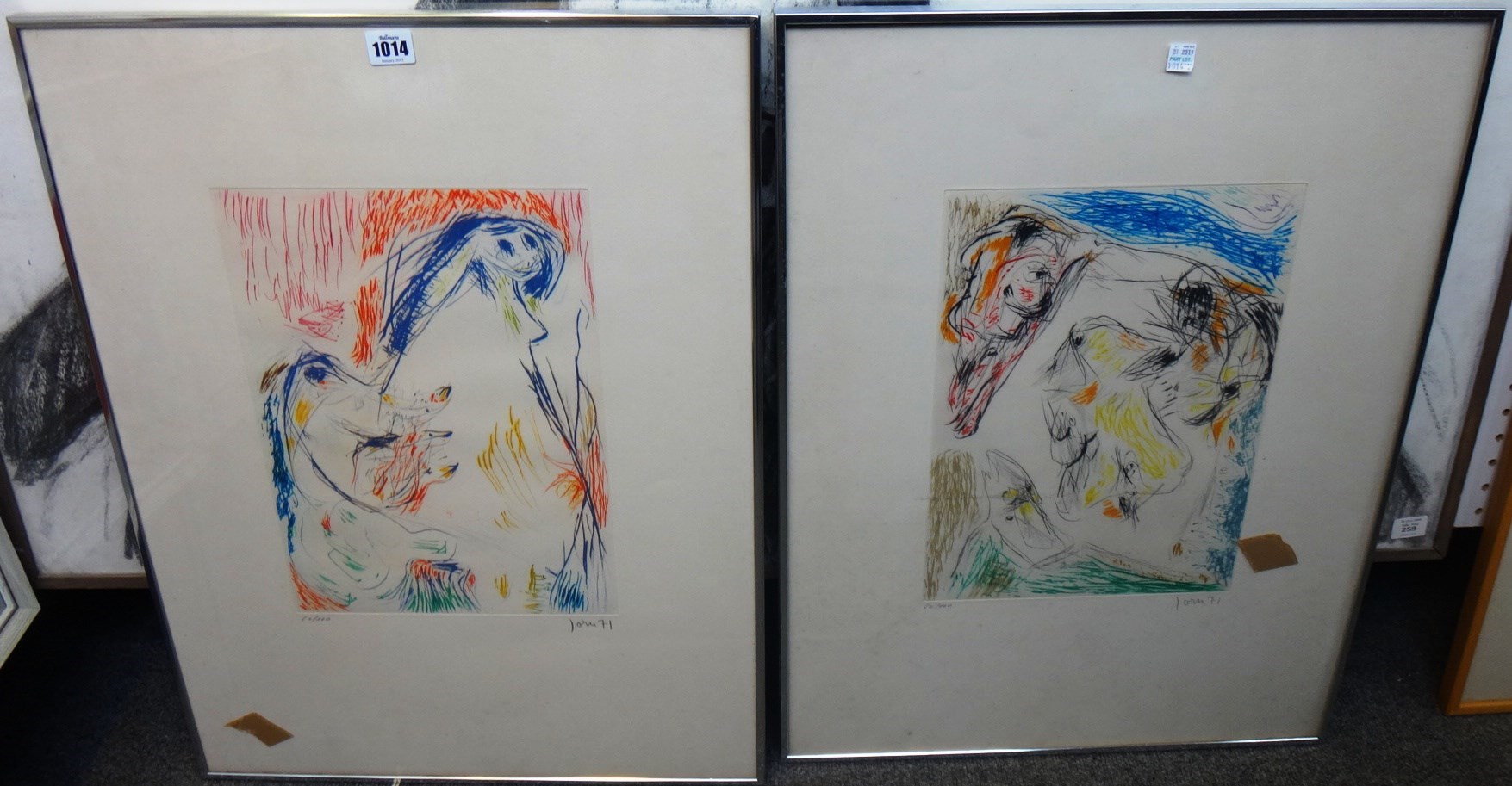 Appraisal: Asger Jorn - Untitled two colour etchings signed dated '