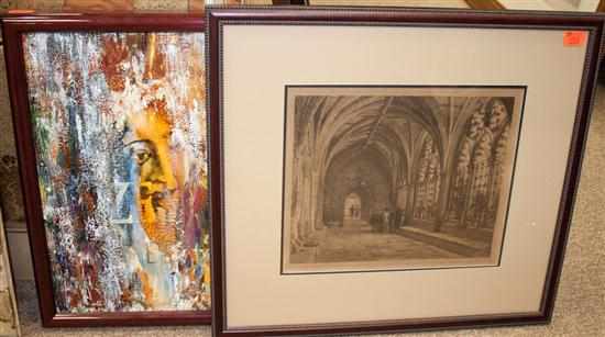 Appraisal: Axel Haig ''The Cloisters Westminster Abbey '' framed and a