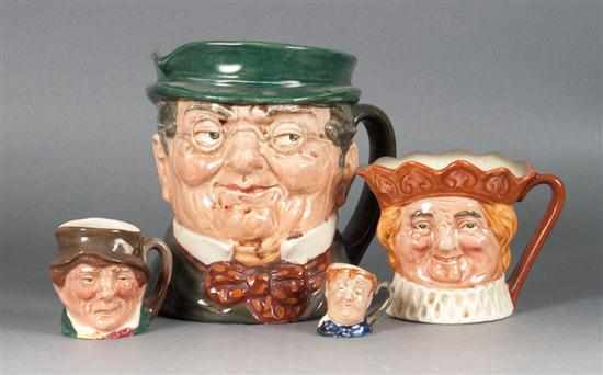 Appraisal: Four Royal Doulton china character jugs ''Mr Pickwick '' in