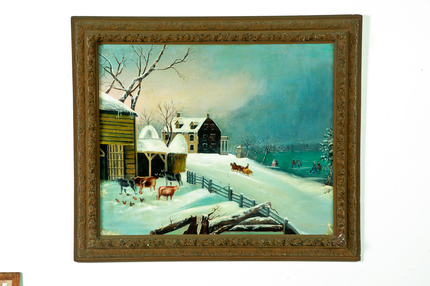 Appraisal: WINTER FARMSTEAD AMERICAN SCHOOL ND HALF- TH CENTURY Oil on