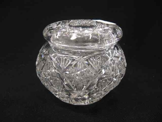 Appraisal: Cut Glass Dresser Box elaborate star in medallion design ''