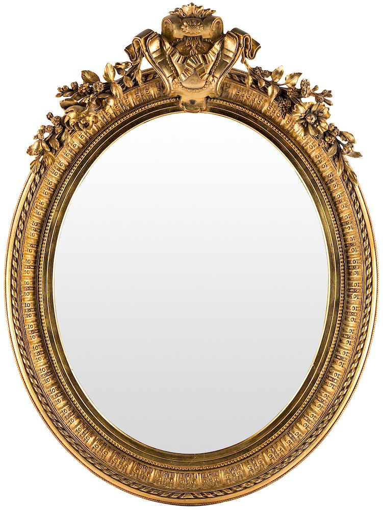 Appraisal: A GILT WOOD WALL MIRROR TH CENTURY A GILT WOOD