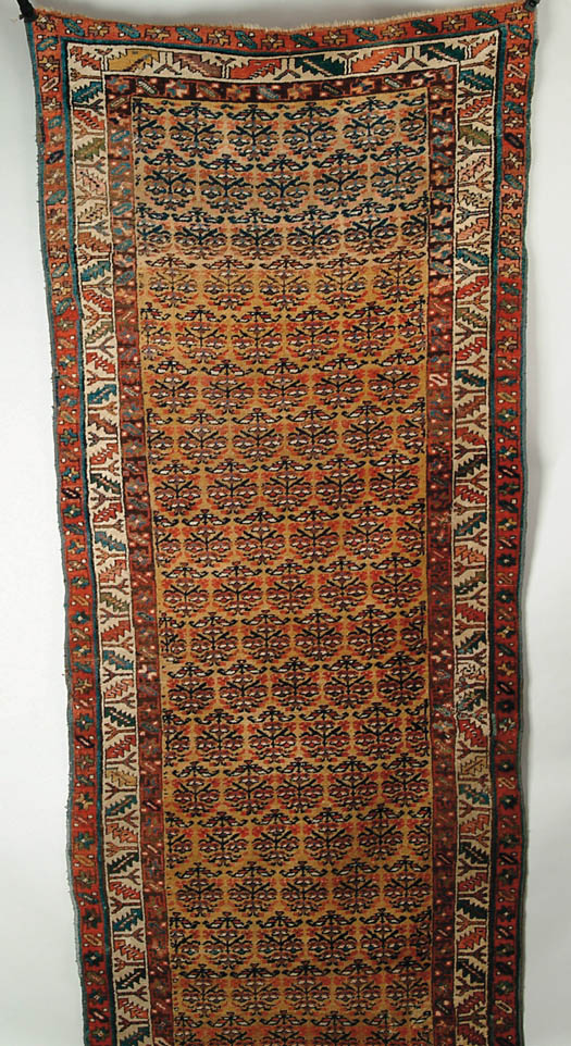 Appraisal: GOOD COLORFUL ORIENTAL RUNNER Semi-antique Caucasian style with central gold