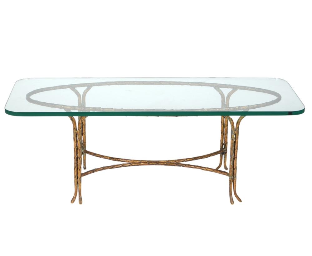 Appraisal: MAISON BAGUES STYLE COFFEE TABLEMaison Bagues style coffee table has