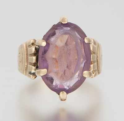 Appraisal: A Ladies' Victorian Style Amethyst Ring Tested k yellow gold