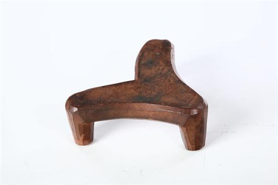 Appraisal: REDWARE TRIVET American th century Trefoil shaped with shaved feet